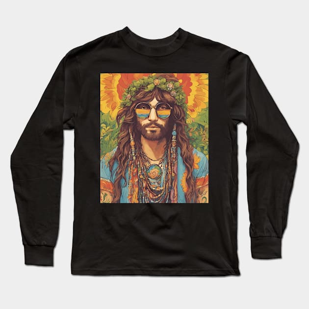 Hippie Man Long Sleeve T-Shirt by Souls.Print